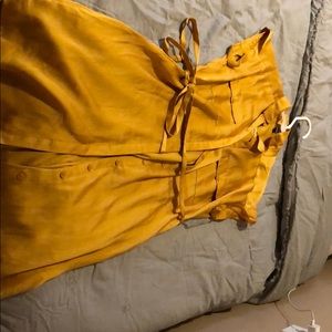 Short yellow shirt dress